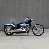 Drag Bar Handlebars 1 1/4" Diameter side View on softail standard FXST motorcycle for Harley Davidson barcraft stainless fatboy softail