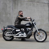 Barcraft 8" Ape Hanger Handlebars 1" Diameter stainless harley davidson cruiser motorcycle mini Front View