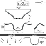 Reduced Reach 10" handlebars barcraft harley davidson stretching forwards barcraft pullback black dimensions