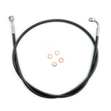 front brake line harley davidson braided black smoke carbon  sportster xl 883 1200 iron hugger custom nightster 48 72