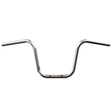 Mirror Finish 12" Ape Hanger Handlebars 1" Diameter Front View Harley Davidson barcraft stainless softail dyna sportster