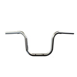 Mirror Finish 12" Ape Hanger Handlebars 1.25" 1 1/4 inch Diameter Front View for Harley Davidson barcraft stainless fatboy softail breakout