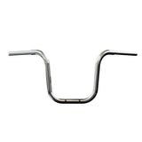 Mirror Finish 14" Ape Hanger Handlebars 1.25" 1 1/4 inch Diameter Front View for Harley Davidson motorcycle barcraft stainless fatboy softail breakout