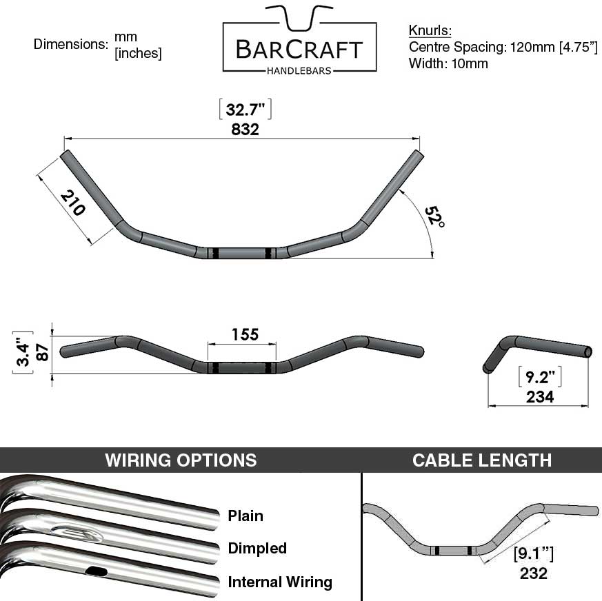 vtx 1800 handlebar size