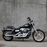 1" Black 10" Ape Hanger Handlebars on Harley Davidson Dyna Super Glide Side View