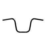Black 12" Ape Hanger Handlebars 1" Diameter Front View