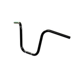 Black 12" Ape Hanger Handlebars 1" Diameter Front View