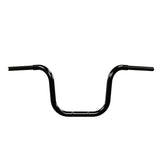 Black Finish 12" ape hanger Handlebars 1 1/4" 1.25 inch Diameter Front View for Harley Davidson barcraft stainless fatboy softail breakout