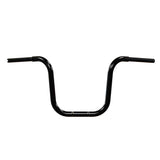 Black Finish 14" ape hanger Handlebars 1 1/4" 1.25 inch Diameter Front View for Harley Davidson barcraft stainless fatboy softail breakout