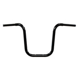 Black Finish 16" ape hanger Handlebars 1 1/4" 1.25 inch Diameter Front View for Harley Davidson barcraft stainless fatboy softail breakout