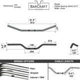 moto bars 1" dimensions motorcycle handlebars harley davidson