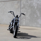 1" Black Old School Ape Hanger 13" Handlebars on Harley Davidson Dyna Super Glide 2007 Front View