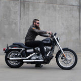 Mirror Finish Moto Bar Handlebars on Motorcycle with Rider Side View