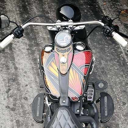 Harley Softail with Custom Paint and 1" 25mm Beach Bar Motorcycle Handlebars 