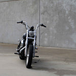 Mirror Finish 10" Ape Hanger Handlebars 1" Diameter Front View mini Harley Davidson barcraft stainless softail dyna sportster dyna FXD Super Glide