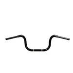 Black motorcycle handlebars 10 inch ape hanger handlebars wide mount style. Rear view. Fits harley davidson springer indian chief chieftain vintage suzuki m109r c109 roadliner thunderbird