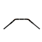 Black motorcycle handlebars 10 inch ape hanger handlebars wide mount style. top down view. Fits harley davidson springer indian chief chieftain vintage suzuki m109r c109 roadliner thunderbird