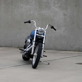 Mirror Finish 10" Ape Hanger Handlebars 1.25" Diameter Front View of softail standard FXST for Harley Davidson barcraft stainless softail breakout fatboy
