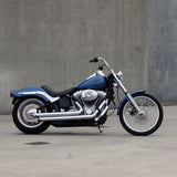 Mirror Finish 10" Ape Hanger Handlebars 1.25" 1 1/4 inch Diameter side View of softail standard FXST for Harley Davidson barcraft stainless softail breakout fatboy