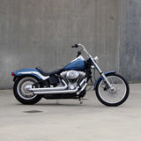 Mirror Finish 12" Ape Hanger Handlebars 1.25" 1 1/4 inch Diameter Front View of softail standard FXST motorcycle for Harley Davidson barcraft stainless fatboy softail breakout