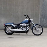Black Finish 12" ape hanger Handlebars 1 1/4" 1.25 inch Diameter side View on softail standard FXST for Harley Davidson barcraft stainless fatboy softail breakout