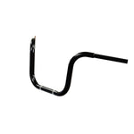 Black 12'' Ape hanger handlebars 1.25 inch diameter wide mount. Front view. fits harley davidson springer indian chief chieftain vintage suzuki m109r c109 roadliner thunderbird