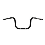 Black 12'' Ape hanger handlebars 1.25 inch diameter wide mount. Rear view. fits harley davidson springer indian chief chieftain vintage suzuki m109r c109 roadliner thunderbird