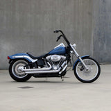 Black Finish 16" ape hanger Handlebars 1 1/4" 1.25 inch Diameter side View on softail standard FXST for Harley Davidson barcraft stainless fatboy softail breakout