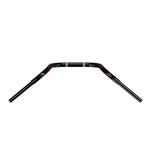 Black motorcycle handlebars 16'' Ape Hanger wide mount bars 1.25 inch diameter. top down view. fits harley davidson springer indian chief chieftain vintage suzuki m109r c109 roadliner thunderbird