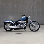 Mirror Finish beach bar Handlebars 1.25" 1 1/4 inch Diameter side view of softail standard FXST handlebars barcraft stainless fatboy chubby bar fat bar for harley davidson softail breakout