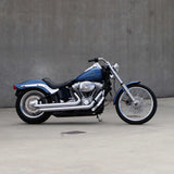 Mirror Finish beach bar Handlebars 1.25" 1 1/4 inch Diameter side view of softail standard FXST handlebars barcraft stainless fatboy chubby bar fat bar for harley davidson softail breakout