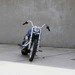 Mirror Finish buckhorn Handlebars 1.25" 1 1/4 inch Diameter front view of handlebars of softail standard FXST barcraft stainless fatboy chubby bar fat bar for harley davidson softail breakout