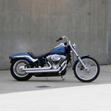Mirror Finish buckhorn Handlebars 1.25" 1 1/4 inch Diameter side view of handlebars of softail standard FXST barcraft stainless fatboy chubby bar fat bar for harley davidson softail breakout