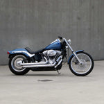 Drag Bar Handlebars 1 1/4" Diameter side View on softail standard FXST motorcycle for Harley Davidson barcraft stainless fatboy softail