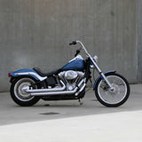Old School Ape Hanger handlebars 1 1/4" 1.25 inch Diameter side View on softail standard FXST for Harley Davidson barcraft stainless fatboy softail breakout