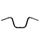 Black Finish Old school ape hanger motorcycle Handlebars 1 1/4" 1.25 inch Diameter rear back View for Harley Davidson barcraft stainless fatboy softail breakout