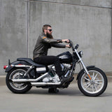Barcraft 8" Ape Hanger Handlebars 1" Diameter stainless harley davidson cruiser motorcycle mini Front View