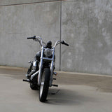 Barcraft 8" Ape Hanger Handlebars 1" Diameter stainless harley davidson cruiser motorcycle mini Front View dyna fxd