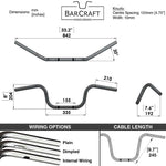 Technical drawing of 1" wide mount Mirror 8" diameter Handlebars. harley davidson softail springer crossbones indian victory