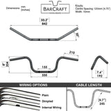 Technical drawing of 1" wide mount Mirror 8" diameter Handlebars. harley davidson softail springer crossbones indian victory