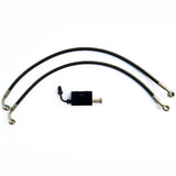 ABS lower brake line front junction block adaptor harley davidson dyna sportster twin dual disc black low rider s fat bob sport roadster smoke tint barcraft custom