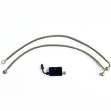 ABS lower brake line front junction block adaptor harley davidson dyna sportster twin dual disc black low rider s fat bob sport roadster braided stainless chrome silver barcraft custom