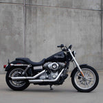 Mirror Finish Beach Bar Bikini Cruiser Handlebars 1" Diameter Front View on FXD super glide motorcycle for Harley Davidson barcraft stainless softail dyna sportster