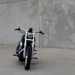 Mirror Finish Beach Bar Bikini Cruiser Handlebars 1" Diameter Front View on FXD super glide motorcycle for Harley Davidson barcraft stainless softail dyna sportster