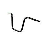 Black Finish 12" inch Ape Hanger motorcycle Handlebars 7/8" inch Diameter front View 250 500 triumph suzuki honda xg xg500 street harley davidson stainless 