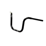 Black Finish 12" ape hanger Handlebars 1 1/4" 1.25 inch Diameter Front View for Harley Davidson barcraft stainless fatboy softail breakout