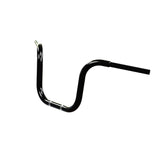 Black Finish 12" ape hanger Handlebars 1 1/4" 1.25 inch Diameter Front View for Harley Davidson barcraft stainless fatboy softail breakout