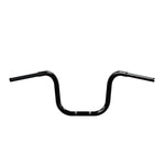 Black Finish 12" ape hanger Handlebars 1 1/4" 1.25 inch Diameter rear back View for Harley Davidson barcraft stainless fatboy softail breakout