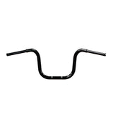 Black Finish 12" ape hanger Handlebars 1 1/4" 1.25 inch Diameter rear back View for Harley Davidson barcraft stainless fatboy softail breakout