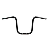 Black Finish 16" ape hanger motorcycle Handlebars 1 1/4" 1.25 inch Diameter rear back View for Harley Davidson barcraft stainless fatboy softail breakout